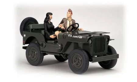 Berthet Pin-up Aroutcheff Jeep Willys signée