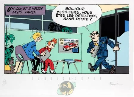 Franquin Spirou Fantasio Garage Quick sérigraphie