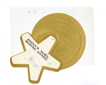 Hergé Tintin carte de voeux Etoile 1972 signée