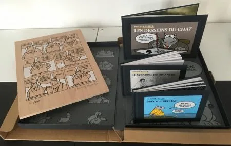 Geluck Coffret Luxe Le Chat Planche n° signé