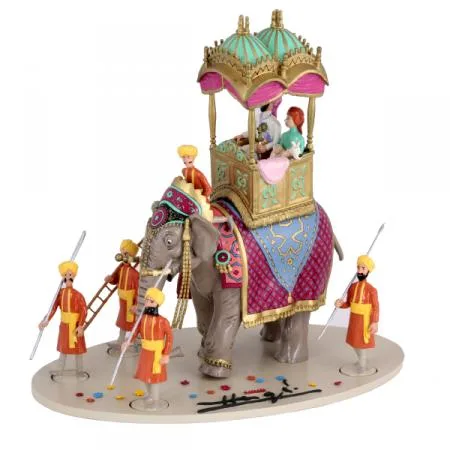 Moulinsart 46231 Tintin éléphant scène triomphale