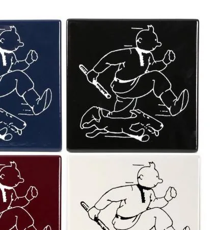 Hergé Tintin Soviets version noire plaque émaillée