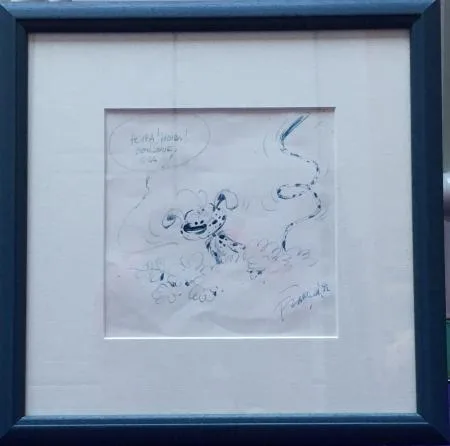 Franquin Marsupilami dédicace encre 1981