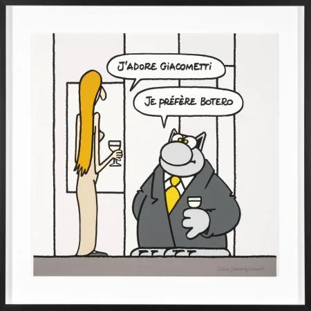 Geluck Le Chat hommage : Botero Giacometti