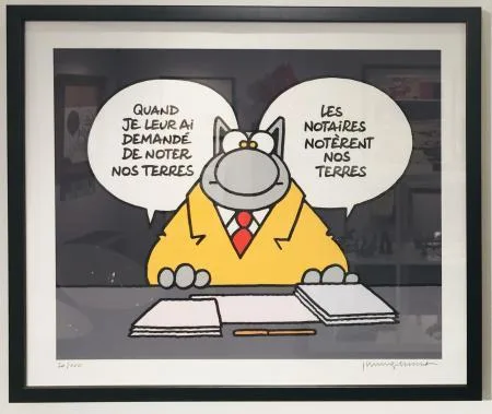 Geluck Le Chat sérigraphie Notaires notèrent...
