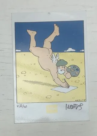 Moebius le peintre 1998 plaque émaillée signée