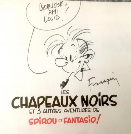 Franquin Spirou Fantasio dédicace originale signée