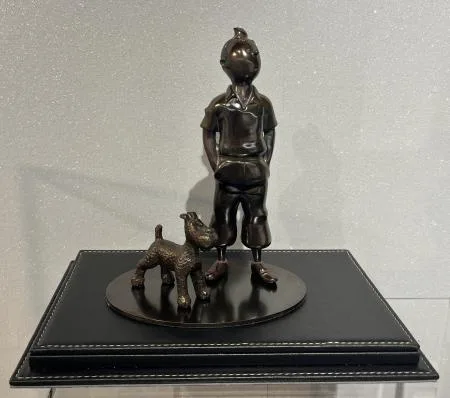 Moulinsart 80670 bronze Tintin Milou cigares 8ex