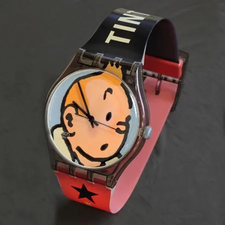 Hergé Tintin Montre Swatch GEANTE horloge murale