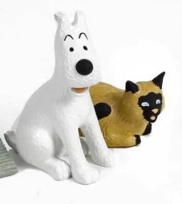 Moulinsart 45947 Tintin Milou Chat Siamois Hergé