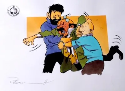 Tintin illustration originale couleurs Somon
