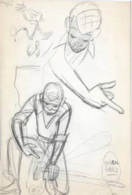 Franquin dessin original crayon étude 2