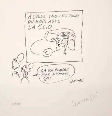Wolinski Litho Pub Clio signée