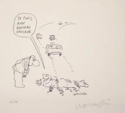 Wolinski Litho pellicule Kodac signée