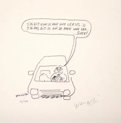 Wolinski Litho pub Lexus signée