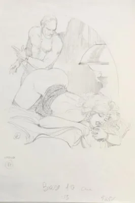 Frollo La Fessée illustration originale signée
