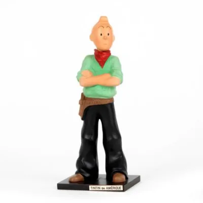 Hergé 15 cm Tintin cowboy Amérique Leblon