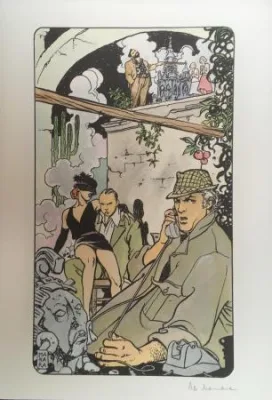 Manara Le coup de téléphone Offset signé