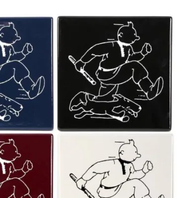 Hergé Tintin Soviets version noire plaque émaillée