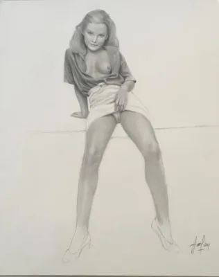Aslan dessin original crayonné LUI 8