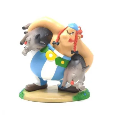 Uderzo Astérix Obélix sangliers + socle CP Leblon