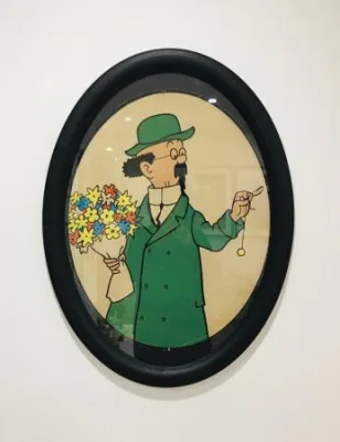 Hergé PLV Tournesol fleurs Innovation BXL 1960?