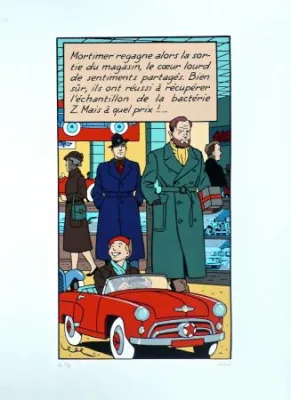 Blake Mortimer voiture enfant Sérigraphie Juillard
