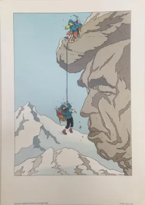Hergé Tintin Affiche hommage 1992 Tibet