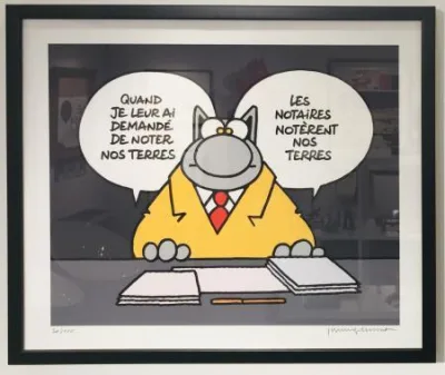 Geluck Le Chat sérigraphie Notaires notèrent...