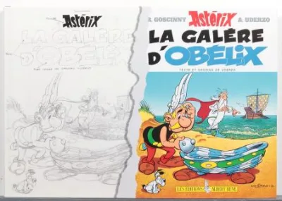 Uderzo Astérix tirage galère Obélix 1996 signé