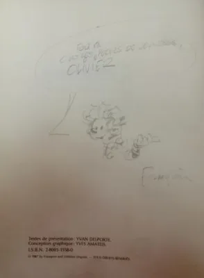 Franquin Spirou dédicace originale signée 1987