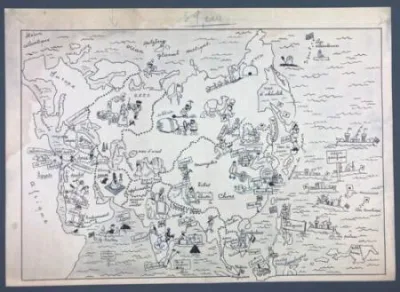 Hergé Tintin Carte du monde 1932